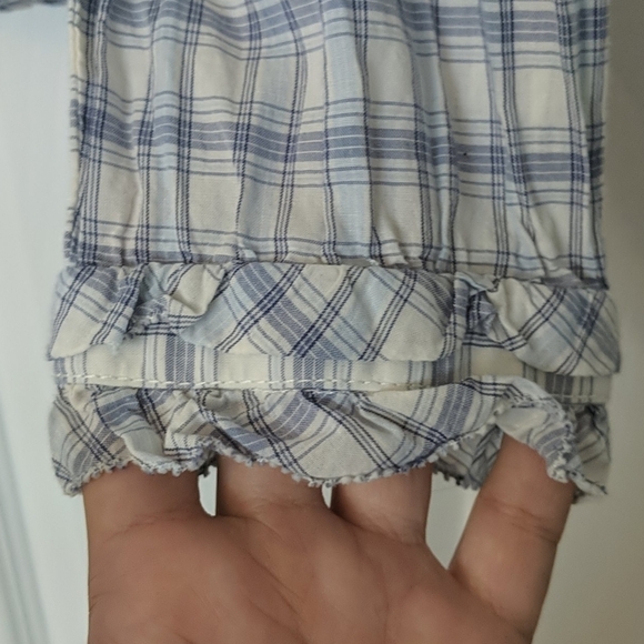TOMMY HILFIGER Plaid Ruffle Front Button Down - Picture 4 of 6